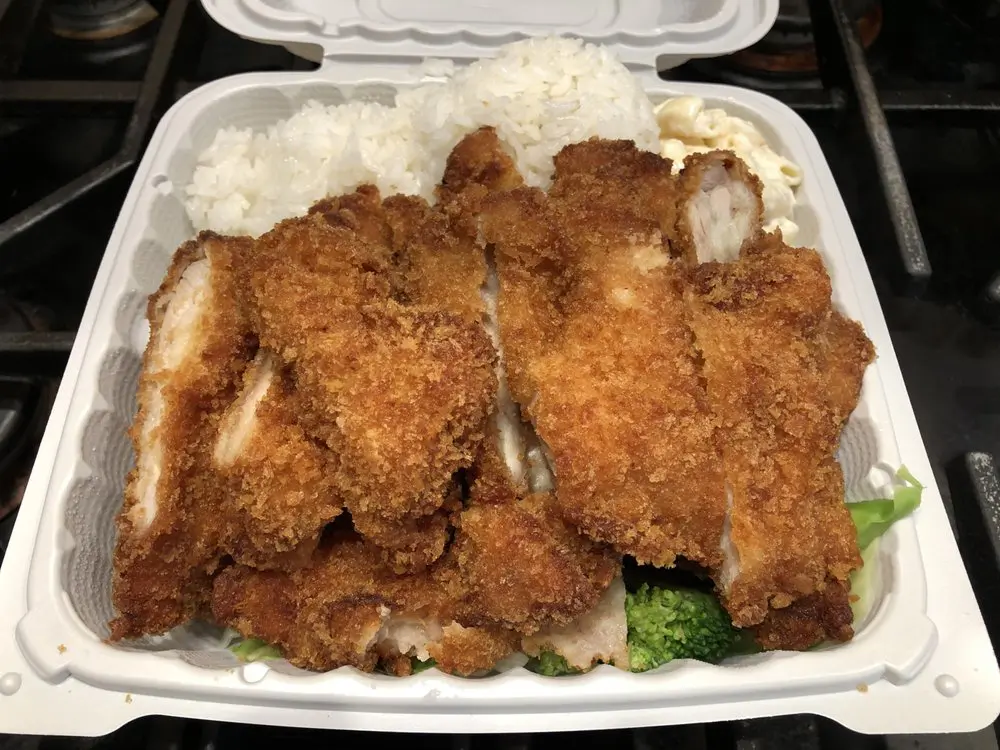Crispy chicken katsu plate with rice and broccoli at Yummy Hawaiian BBQ, a Hawaiian Restaurant in Antioch