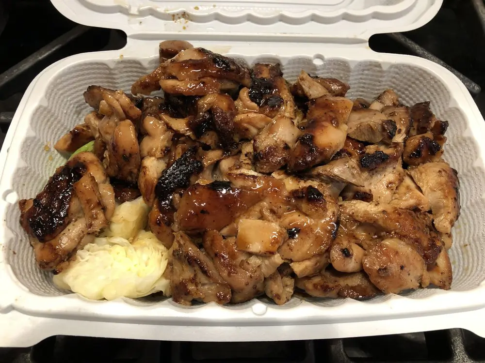 Savory grilled teriyaki chicken with cabbage at Yummy Hawaiian BBQ, a Hawaiian Restaurant in Antioch